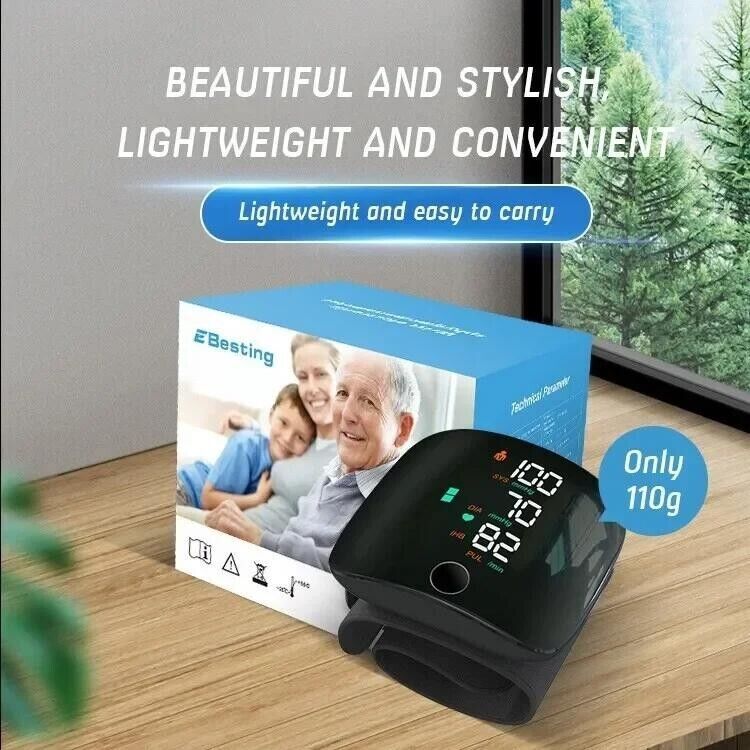 Tensiómetro Digital de Muñeca con Pantalla LCD y Memoria